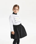 Пола за момиче текстилна, на едри плисета, черна Gulliver