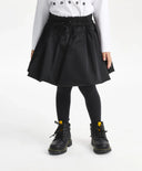 Пола за момиче текстилна, на едри плисета, черна Gulliver