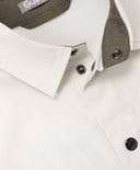 Риза с дълъг ръкав за момче прав силует, сива с принт Gulliver