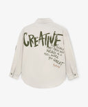 Риза с дълъг ръкав за момче прав силует, сива с принт Gulliver