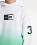 Худи за момче с градиентен преход и имитация на многослойност, бяло Gulliver