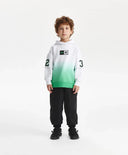 Худи за момче с градиентен преход и имитация на многослойност, бяло Gulliver