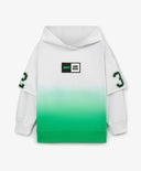 Худи за момче с градиентен преход и имитация на многослойност, бяло Gulliver