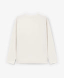 Лонгслив за момиче свободен модел с асиметричен принт, млечнобял Gulliver