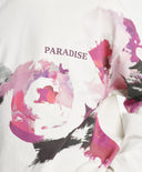 Лонгслив за момиче свободен модел с асиметричен принт, млечнобял Gulliver