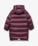 Зимно палто за момиче капитонирано, на естествен пух, бордо Gulliver