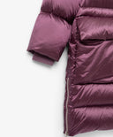 Зимно палто за момиче капитонирано, на естествен пух, бордо Gulliver