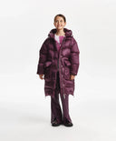 Зимно палто за момиче капитонирано, на естествен пух, бордо Gulliver