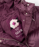 Зимно палто за момиче капитонирано, на естествен пух, бордо Gulliver