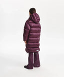 Зимно палто за момиче капитонирано, на естествен пух, бордо Gulliver