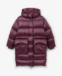 Зимно палто за момиче капитонирано, на естествен пух, бордо Gulliver