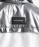 Разкопчаваща се суичър-блуза за момиче от полар със сребристи кантове, бяла Gulliver