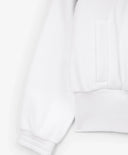 Разкопчаваща се суичър-блуза за момиче от полар със сребристи кантове, бяла Gulliver