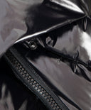 Зимно яке за момиче капитонирано, на изкуствен пух, от лъскав шушляк, черно Gulliver