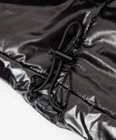 Зимно яке за момиче капитонирано, на изкуствен пух, от лъскав шушляк, черно Gulliver