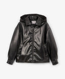 Утеплено яке за момче от еко кожа, черно Gulliver