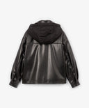 Утеплено яке за момче от еко кожа, черно Gulliver