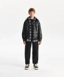 Утеплено яке за момче от еко кожа, черно Gulliver