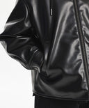 Утеплено яке за момче от еко кожа, черно Gulliver