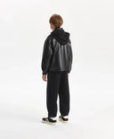 Утеплено яке за момче от еко кожа, черно Gulliver