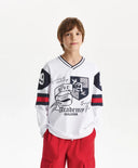 Лонгслив за момче с V-образно деколте, бял Gulliver