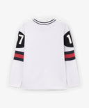 Лонгслив за момче с V-образно деколте, бял Gulliver