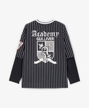 Лонгслив за момче оувърсайз силует, син на райе Gulliver