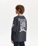 Лонгслив за момче оувърсайз силует, син на райе Gulliver