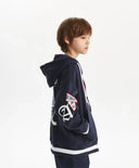 Разкопчаваща се суичър-блуза за момче с мъхеста вътрешност, синя Gulliver