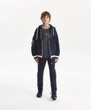 Разкопчаваща се суичър-блуза за момче с мъхеста вътрешност, синя Gulliver