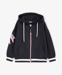 Разкопчаваща се суичър-блуза за момче с мъхеста вътрешност, синя Gulliver