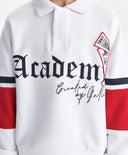 Поло за момче от футър с контрастни кантове, бяло Gulliver