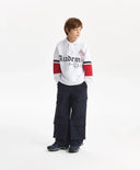 Поло за момче от футър с контрастни кантове, бяло Gulliver