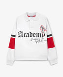 Поло за момче от футър с контрастни кантове, бяло Gulliver