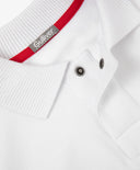 Поло за момче от футър с контрастни кантове, бяло Gulliver