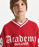 Суитшърт за момче с V-образно деколте, червен Gulliver