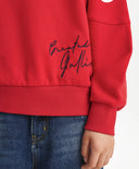 Суитшърт за момче с V-образно деколте, червен Gulliver