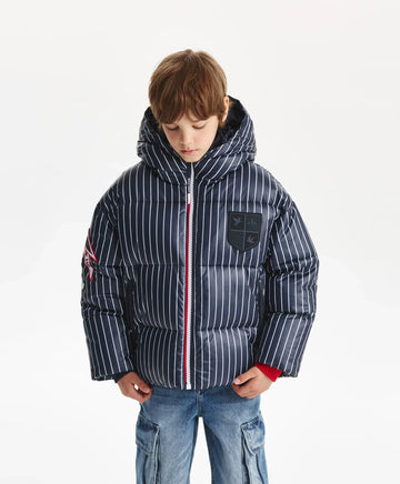 Преходно яке за момче от шушляк на вертикални райета, синьо Gulliver