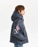 Преходно яке за момче от шушляк на вертикални райета, синьо Gulliver