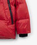 Зимно яке за момче с качулка на естествен пух, червено Gulliver