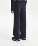 Панталон за момче от футър с мъхеста вътрешност, прав свободен, син Gulliver