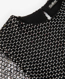 Рокля за момиче трикотажна с дълъг ръкав, с тюл и пайети, черна Gulliver